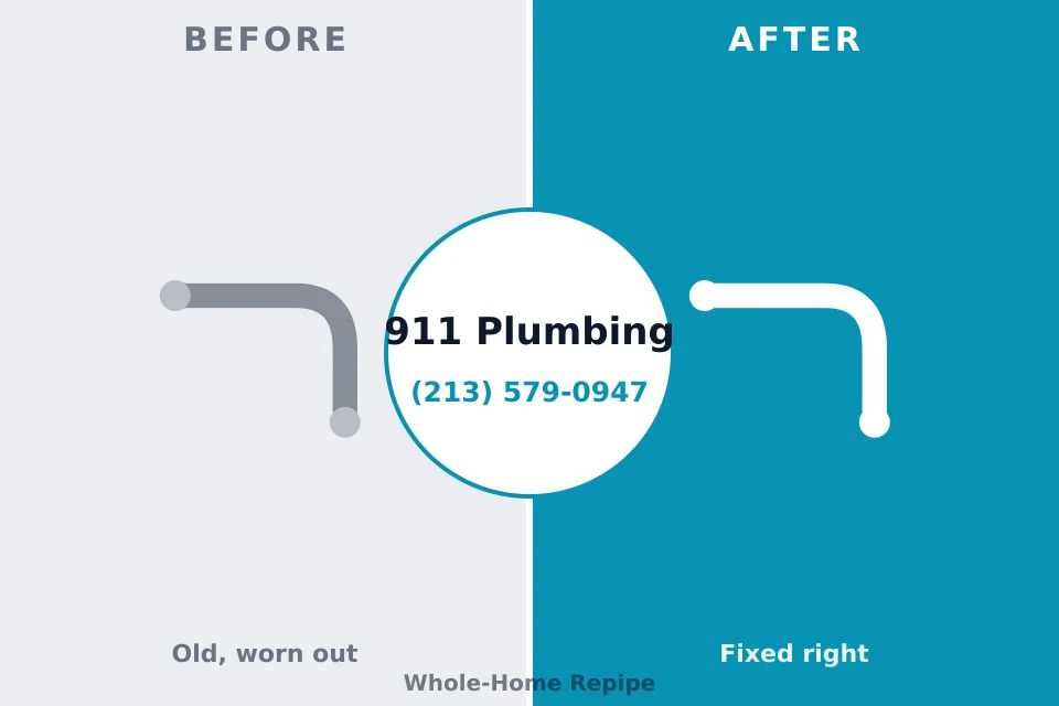 Before and after: plumbing repair Wells, NV